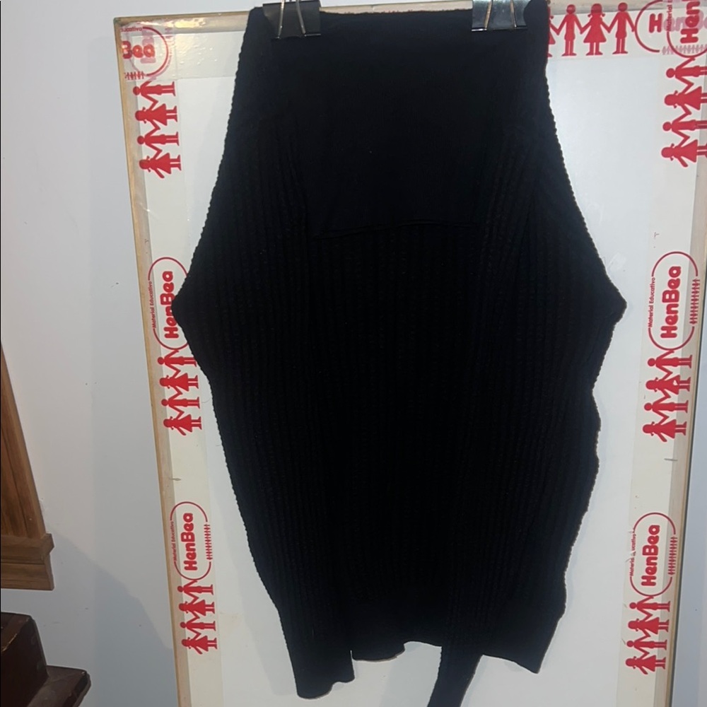 Black Ribbed Knit Sweater